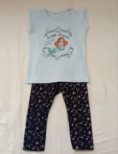 130アリエルTシャツ&小花柄スパッツ