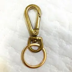 回転ナスカン　二重リング　真鍮製　ブラス　ヴィンテージ　キーホルダー