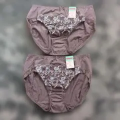 レースショーツ 2枚セット LL 綿レーヨン