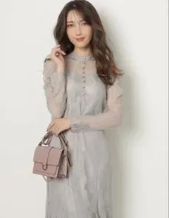 Apuweiser-riche レースマーメイドワンピース グレージュ S