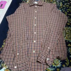 チェックシャツ　メンズ　赤　春秋