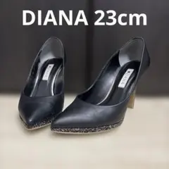 DIANA ダイアナ パンプス 23cm ポインテッドトゥ ラメ ピンヒール