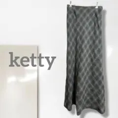 k1【ケティ】フレアスカート/美品 日本製 上質 ロング丈 チェック柄 毛100