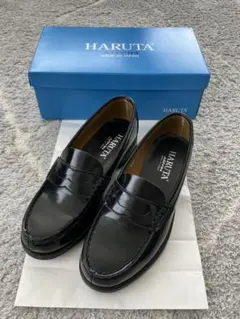 HARUTA ハルタ コインローファー 黒 23.5cm 3E 幅広