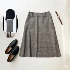 マーガレットハウエル×ラバット マルチチェックウールスカート M