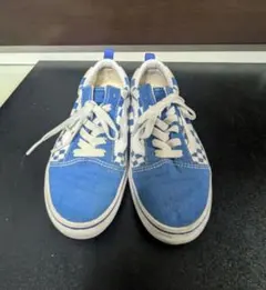 Vans 青白 チェッカーボード スニーカー 22cm