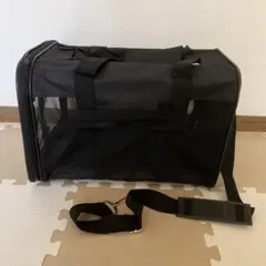 ペット用キャリーバッグ 折りたたみ式 ブラック