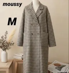 【 美品 】MOUSSY　マウジー　チェスターコート　ロングコート　チェック　Mのサムネイル
