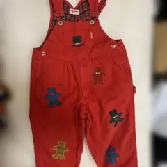 未使用　ミキハウス　 オーバーオール　100cm レア　レトロ mikihouse - ミキハウス レトロ オーバーオール 100cm 【希少