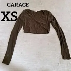 GARAGE ブラウン クロップド長袖トップス