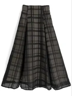GRL チェック柄シアーフレアスカート