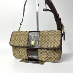 美品　コーチ　ワンショルダーバッグ　肩掛け　シグネチャー　キャンバス　y2k