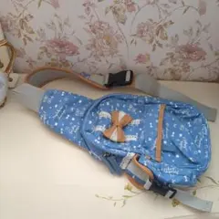美品女の子リボン付き青いボディバッグ