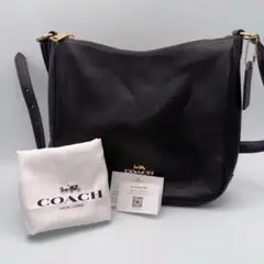 COACH コーチ ショルダーバッグ ブラック レザー エリーファイルバッグ