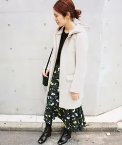 タグ付き未使用品　IENA 二重織りシャルムフードコクーンコート