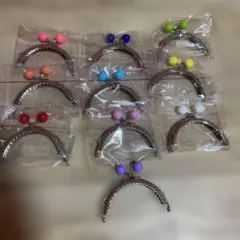 がま口 ハンドメイド 10個セット 口金 手芸素材 材料 シルバー アメ玉