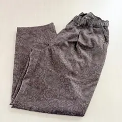 ボタニカル柄 イージーパンツ ブラウンのサムネイル