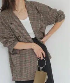 Shelly island チェックテーラードジャケット　M