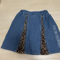 デニムスカート レオパード柄　140 インナーパンツ