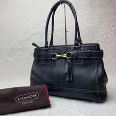 COACH Horsebit Tote Bag Black Tassel - メルカリ