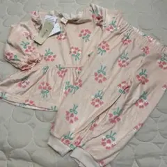新品未使用　バースディ　ファボン　パジャマ　95cm パジャマ ピンク　お花