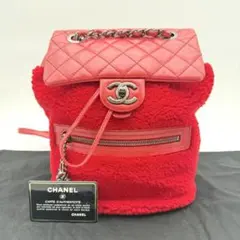 極美品✨シャネル リュック バックパック ムートン ボア マトラッセ レッドのサムネイル