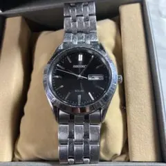 SEIKO ソーラー 腕時計 黒文字盤