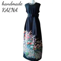 着物リメイク　ワンピース　黒留袖　ドレス　ロング　Aライン 　作家物　　友禅