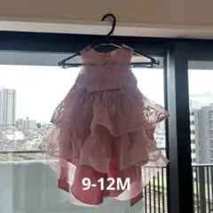 ピンクのベビードレスとティアラ 70サイズ