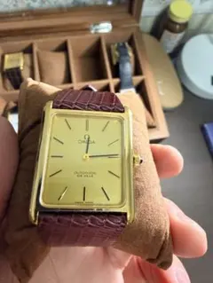オメガOmega tank vintage 手巻き美品 OMEGA】 1970's デヴィル タンク型 レクタンギュラー 角型 2針