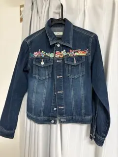 ヴィンテージアメリカブルース Gジャン ジャケット 花柄 L 青 デニム 