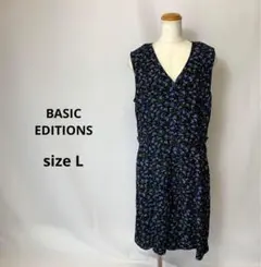 BASIC EDITIONS 花柄 オールインワン インドネシア ノースリーブ