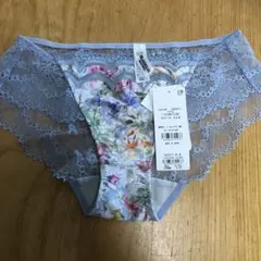 花柄レースショーツ Mサイズ ブルー