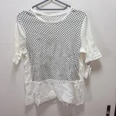 新品、未使用　ホワイト/ブラックドット 半袖Tシャツ 【M-L】