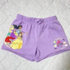 【4T/100】ディズニープリンセス ショートパンツ 紫 ラプンツェル アリエル