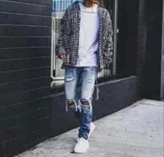 mnml ミニマル M1 STRETCH DENIM ダメージデニム