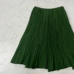 Sybilla 切替 ワントーン 裏地付き プリーツ ひざ丈 スカート Mのサムネイル