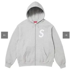 supreme S Logo Zip Up Hooded Sweatshirt
