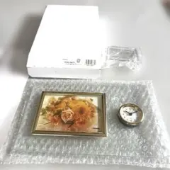 Kishima フォトフレーム 時計付き ガラス製　(動作確認済み