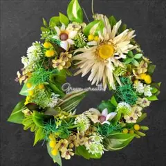 今から夏に!!爽やかグリーンリース 造花 激安♡Sale価格