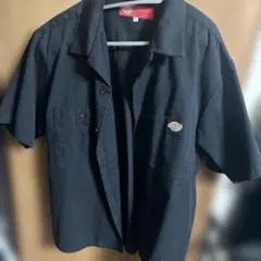ブラック ワークシャツ 半袖 2ポケット