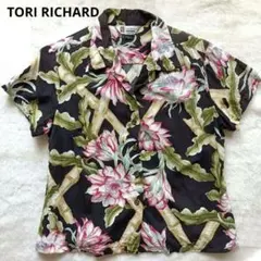 TORI RICHARD　アロハシャツ　半袖シャツ　レディース　 花柄　黒のサムネイル