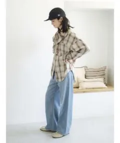 早い者勝ちUngrid★ビッグルーズチェックシャツ★美品