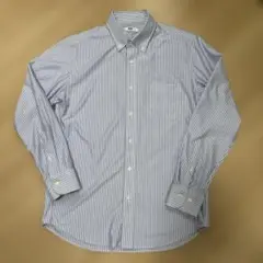 【美品】ユニクロ スーパーノンアイロンジャージーシャツ ストライプ柄 S