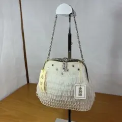 タグ付】ビーズバッグ 和装 がま口 ハンドバッグ 手刺繍 日本製