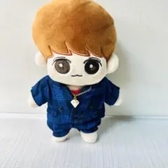 ぬいぐるみ 人形 青チェック柄スーツ韓国 ぬいぐるみ 着せ替えぬいぐるみ ダイヤのサムネイル