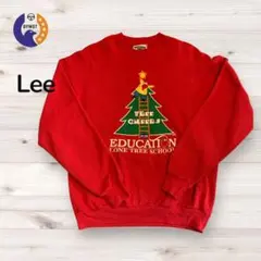Lee クリスマスツリーデザイン スウェット レッド