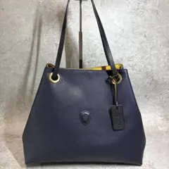 美品 Felisi フェリージトートバッグ ネイビー レザー 肩掛けのサムネイル
