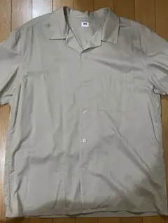 ユニクロ UNIQLO オープンカラーシャツ ベージュ Lサイズ