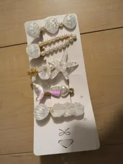 貝殻・マーメイドモチーフ ヘアピン 5個セット